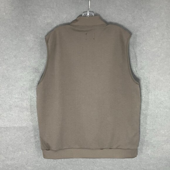 Tahari Puffer Vest Women 2XL Mushroom Tan‎ Zip Up Sleeveless Mock Neck Outdoors - Picture 2 of 13